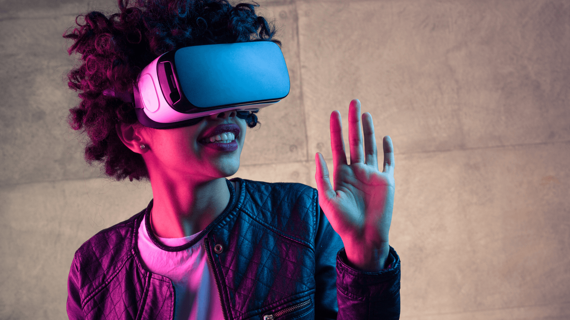 woman with a VR headset
